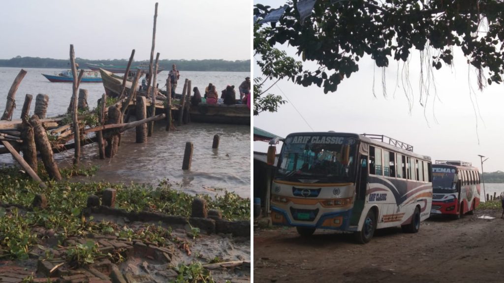 পানগুছি নদীতে কলারন-সন্ন্যাসী ফেরি চালুর দাবিতে সরব এলাকাবাসী