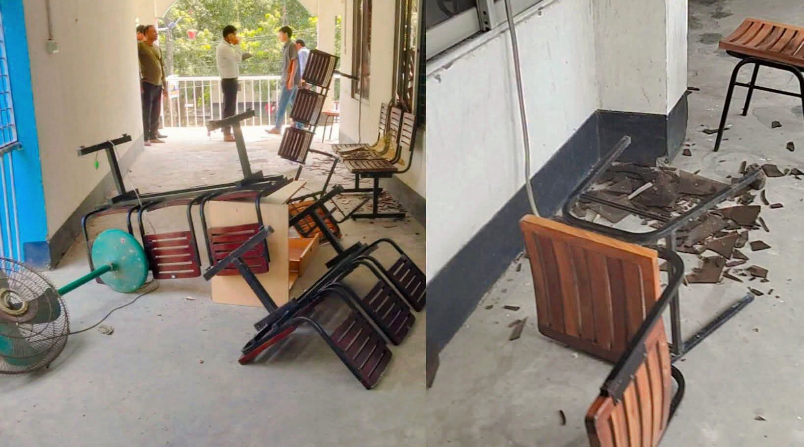 গাইবান্ধায় ইউএনও’র কার্যালয় ভাঙচুর