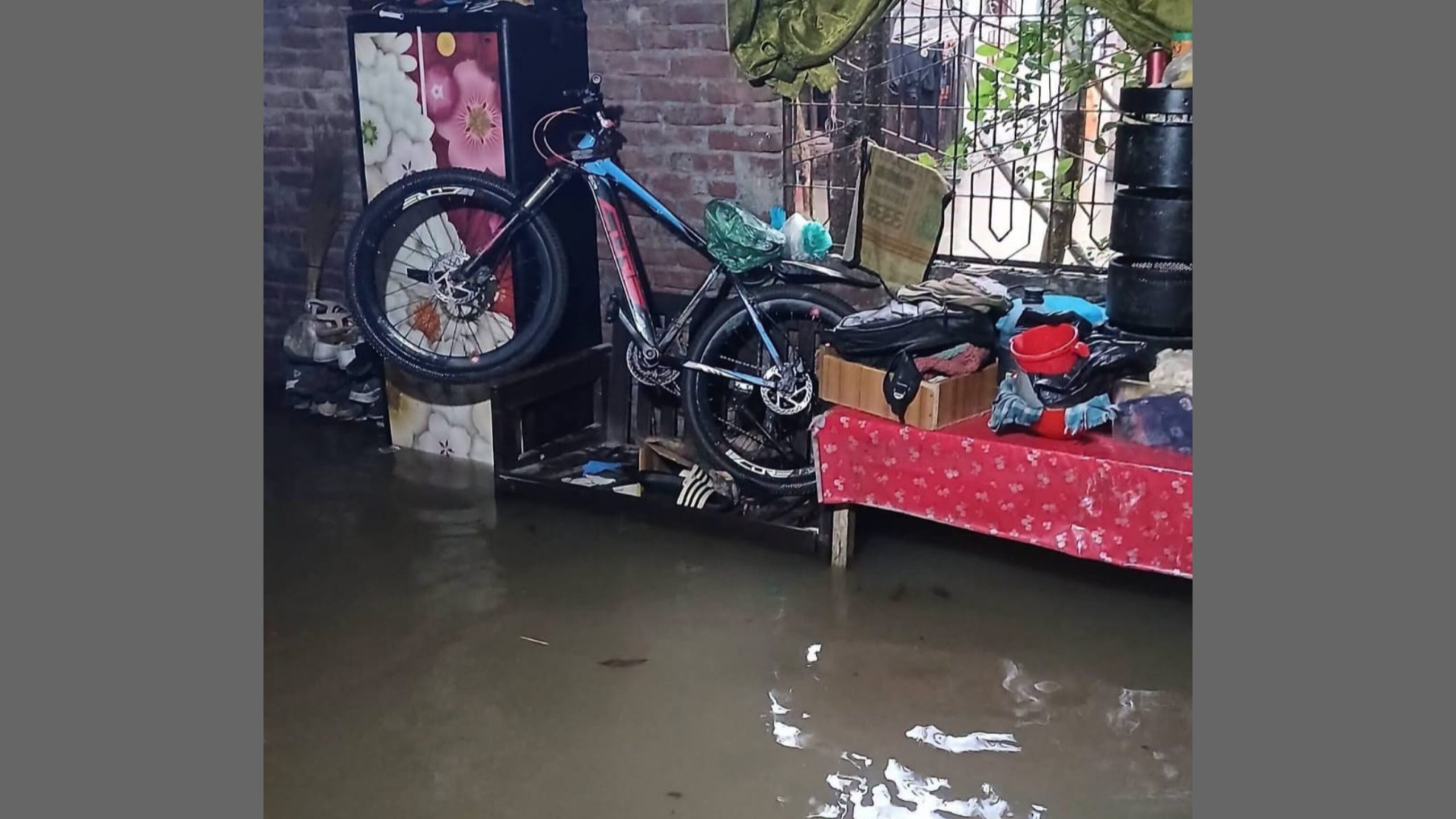 রাতভর বৃষ্টিতে চাঁপাইনবাবগঞ্জ শহরে বাসাবাড়িতে ঢুকেছে পানি